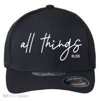 Christian Bible Verse Romans All Things Faith Religious Flexfit Unipanel Trucker Cap thumb 0