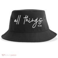 Christian Bible Verse Romans All Things Faith Religious Sustainable Bucket Hat thumb 0