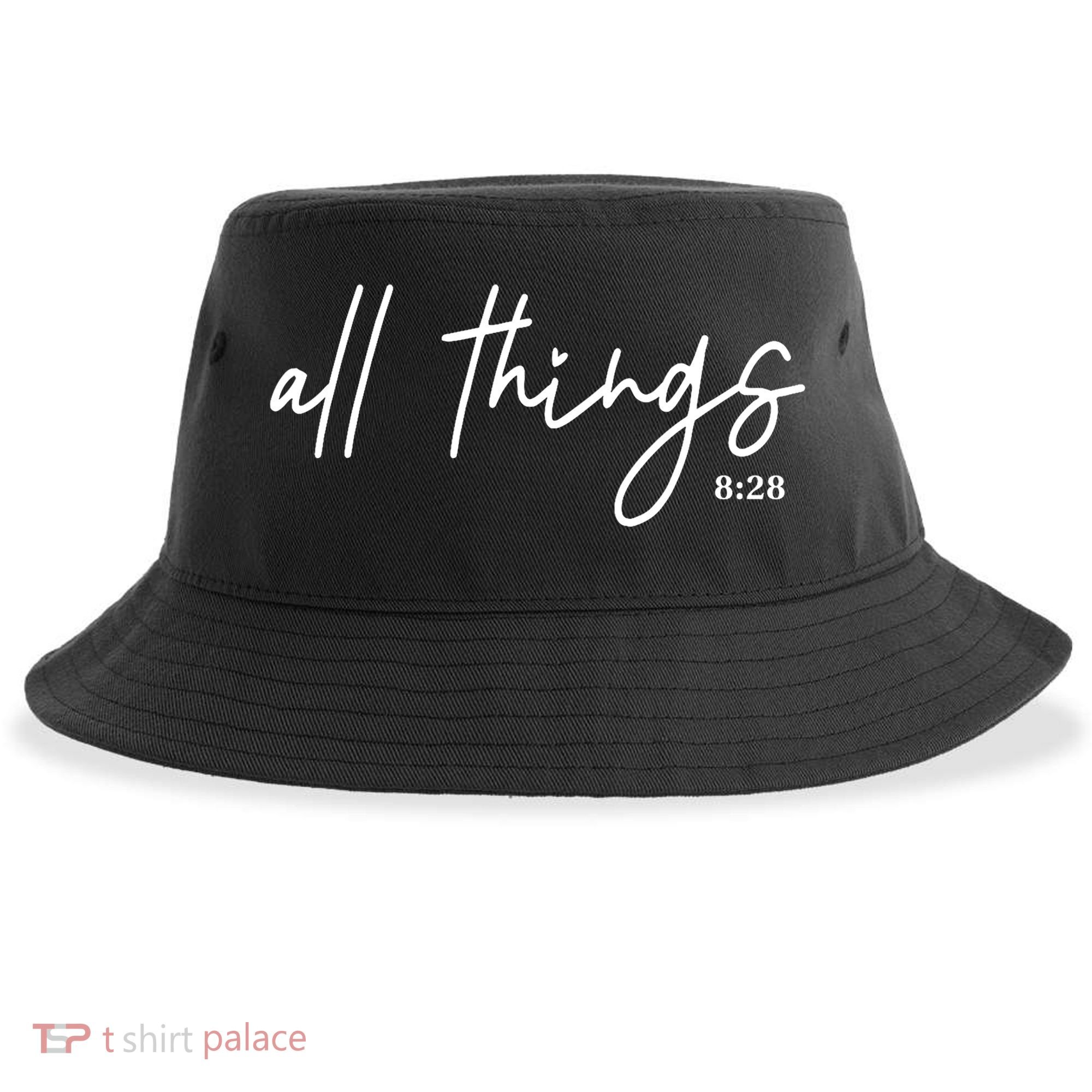 Christian Bible Verse Romans All Things Faith Religious Sustainable Bucket Hat