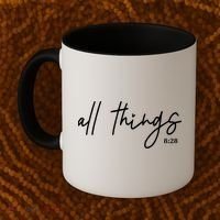 Christian Bible Verse Romans All Things Faith Religious Coffee Mug thumb 2