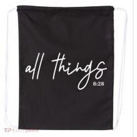 Christian Bible Verse Romans All Things Faith Religious Drawstring Bag thumb 0