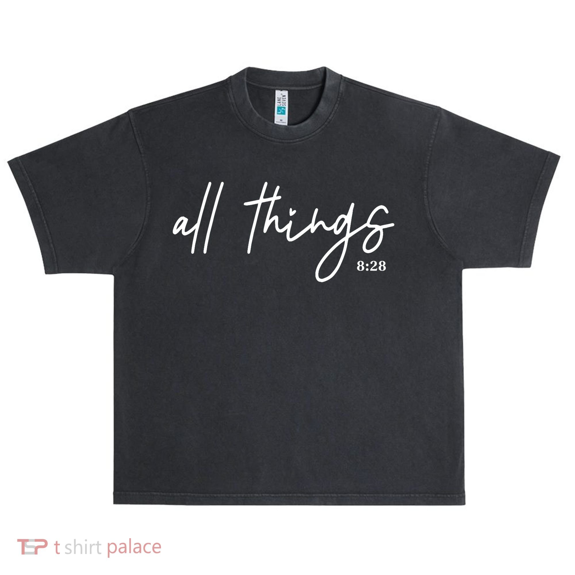 Christian Bible Verse Romans All Things Faith Religious Urban Oversized Heavyweight T-Shirt