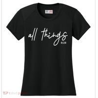 Christian Bible Verse Romans All Things Faith Religious Women's Cooling Performance Crew T-Shirt thumb 0