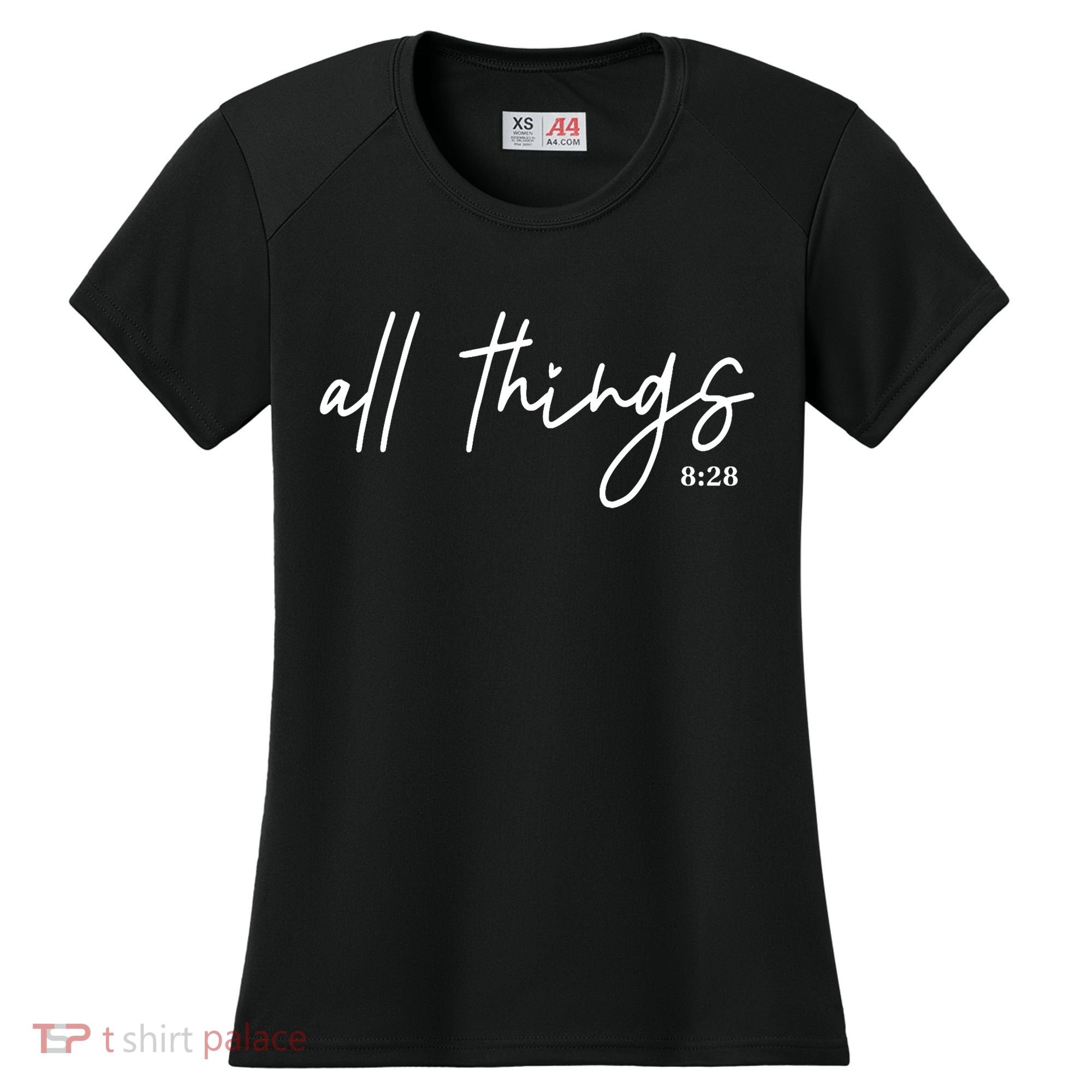 Christian Bible Verse Romans All Things Faith Religious Women's Cooling Performance Crew T-Shirt