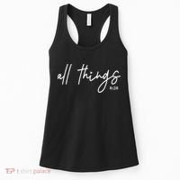 Christian Bible Verse Romans All Things Faith Religious Women's Tank Top thumb 0