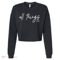 Christian Bible Verse Romans All Things Faith Religious Cropped Pullover Crew thumb 0
