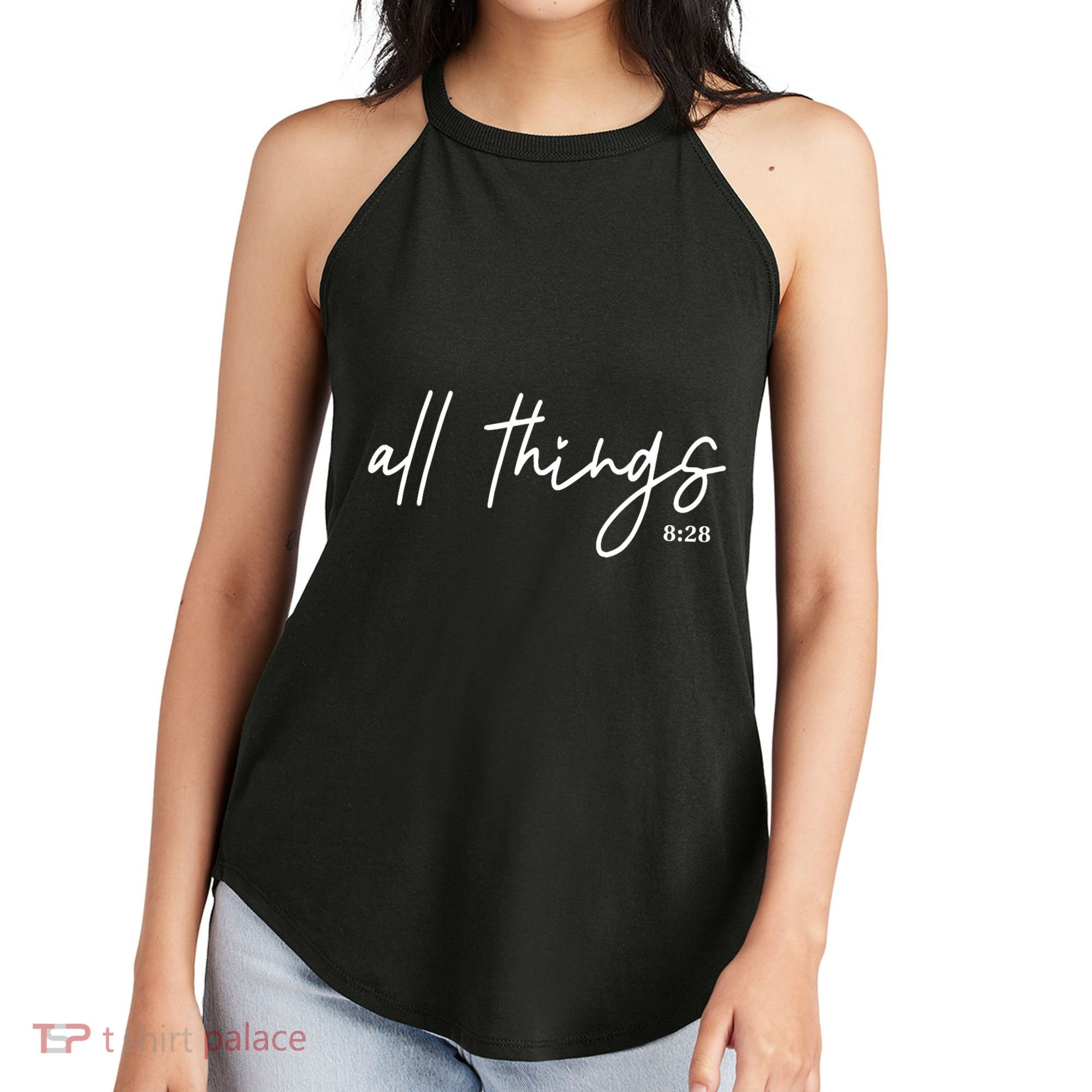 Christian Bible Verse Romans All Things Faith Religious Women's Perfect Tri Rocker Tank