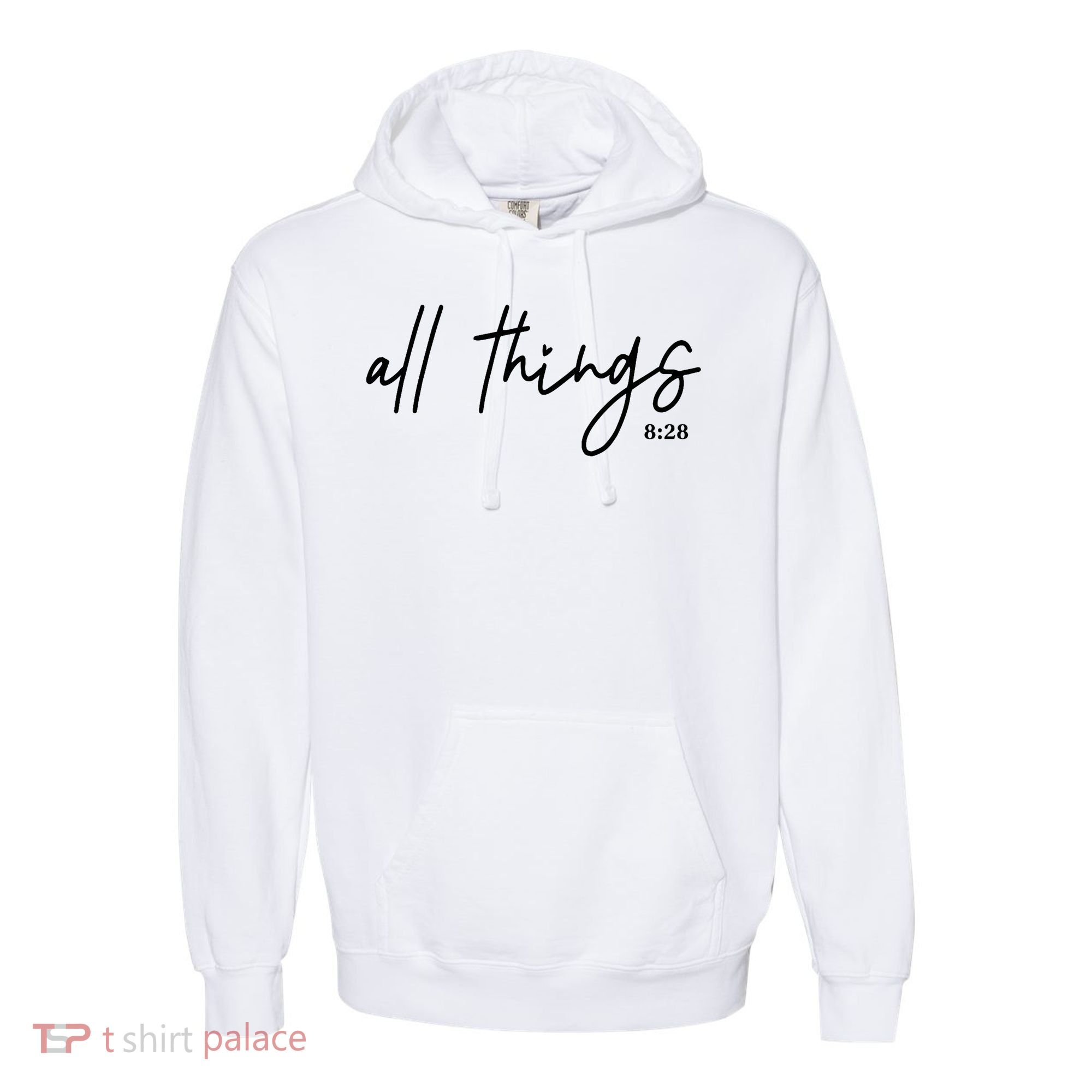 Christian Bible Verse Romans All Things Faith Religious Comfort Colors Garment-Dyed Hooded Sweatshirt