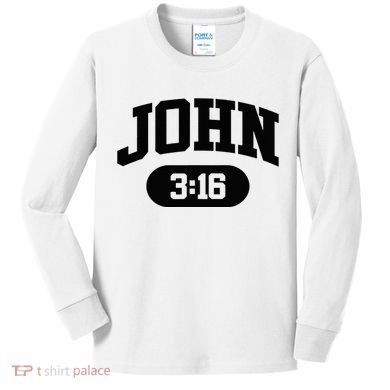 Christian Bible Verse John 316 Kids Long Sleeve Shirt