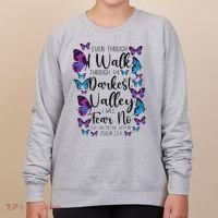 Christian Bible Verse Quote Butterfly Psalm 234 Women's Sweatshirt thumb 0