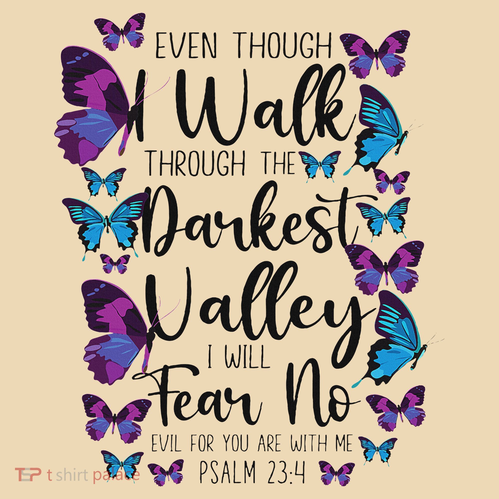 Christian Bible Verse Quote Butterfly Psalm 234 Tote Bag