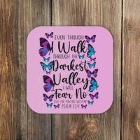 Christian Bible Verse Quote Butterfly Psalm 234 Coaster thumb 0
