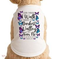 Christian Bible Verse Quote Butterfly Psalm 234 Doggie Tank thumb 0