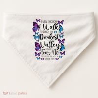 Christian Bible Verse Quote Butterfly Psalm 234 USA-Made Doggie Bandana thumb 0