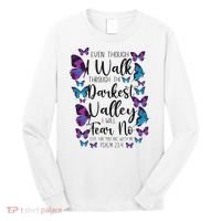 Christian Bible Verse Quote Butterfly Psalm 234 Long Sleeve Shirt thumb 0