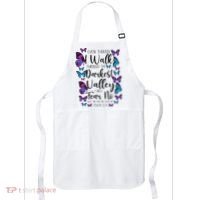 Christian Bible Verse Quote Butterfly Psalm 234 Apron thumb 0