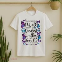 Christian Bible Verse Quote Butterfly Psalm 234 T-Shirt thumb 2
