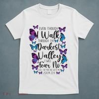 Christian Bible Verse Quote Butterfly Psalm 234 T-Shirt thumb 5