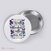 Christian Bible Verse Quote Butterfly Psalm 234 Button thumb 0