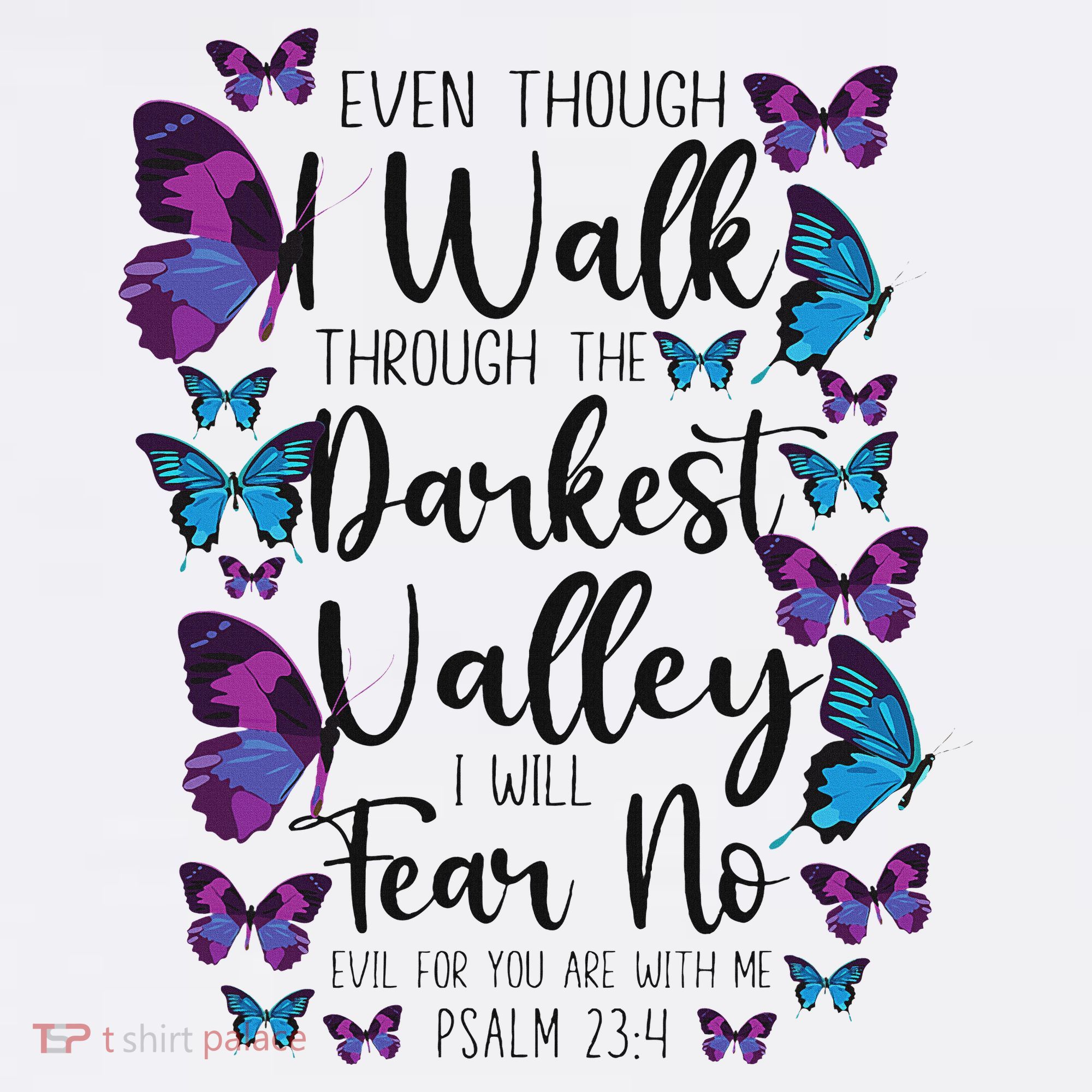Christian Bible Verse Quote Butterfly Psalm 234 Women's Tank Top