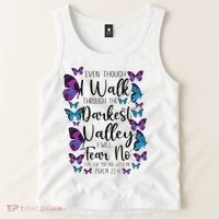 Christian Bible Verse Quote Butterfly Psalm 234 Tank Top thumb 2