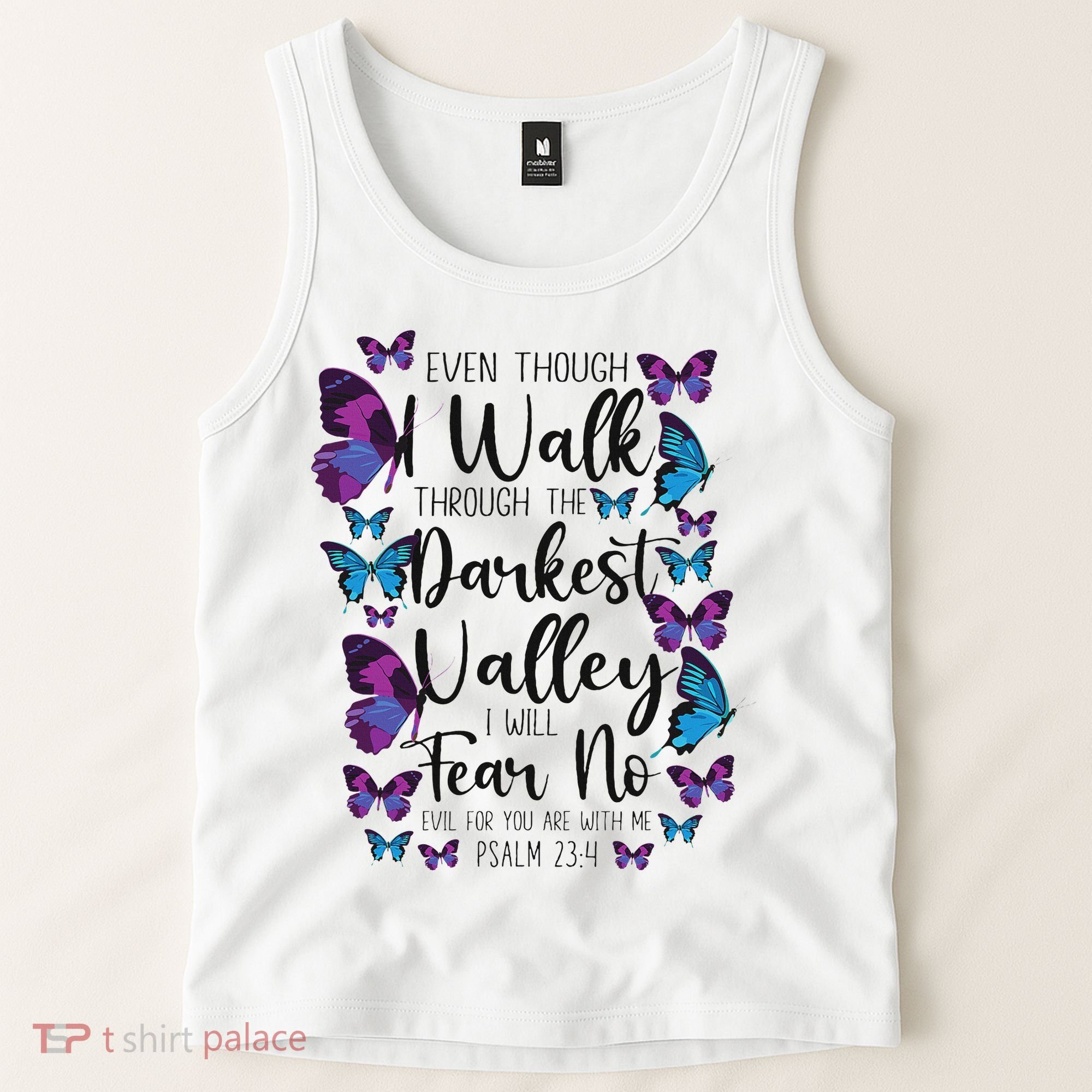 Christian Bible Verse Quote Butterfly Psalm 234 Tank Top