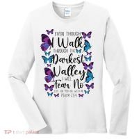 Christian Bible Verse Quote Butterfly Psalm 234 Women's Long Sleeve Shirt thumb 0