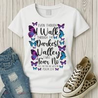 Christian Bible Verse Quote Butterfly Psalm 234 Women's T-Shirt thumb 3