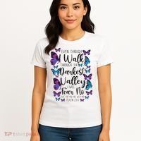 Christian Bible Verse Quote Butterfly Psalm 234 Women's T-Shirt thumb 4