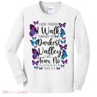 Christian Bible Verse Quote Butterfly Psalm 234 Kids Long Sleeve Shirt thumb 0