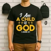 Christian Bible Verse John 31 Child Of God Cross T-Shirt thumb 6