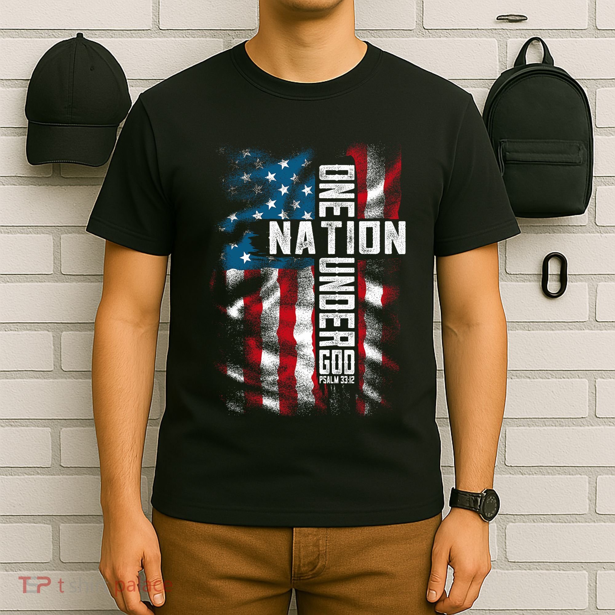 Christian Bible Verse Faith Patriotic 4th Of July T-Shirt