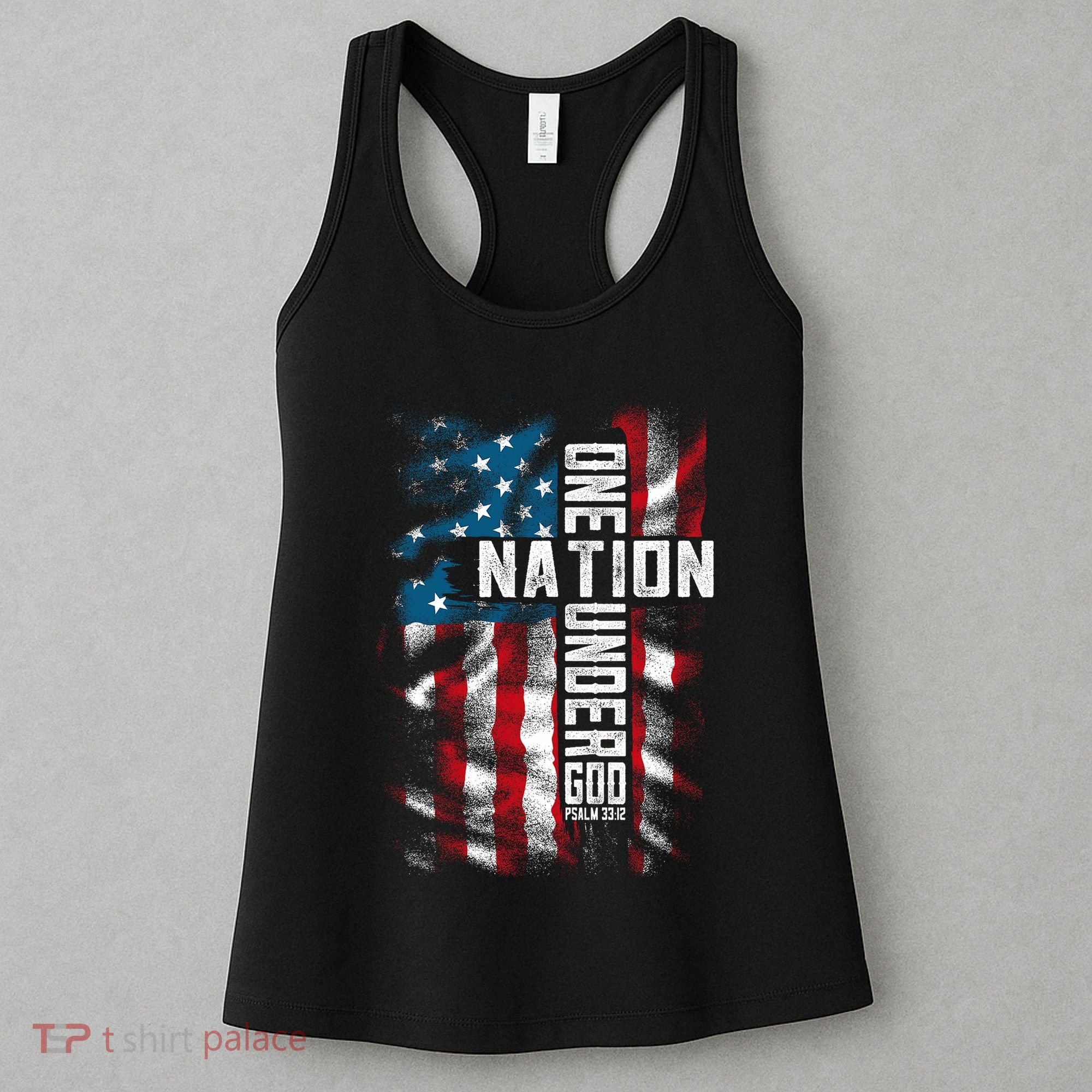 Christian Bible Verse Faith Patriotic 4th Of July Women's Tank Top