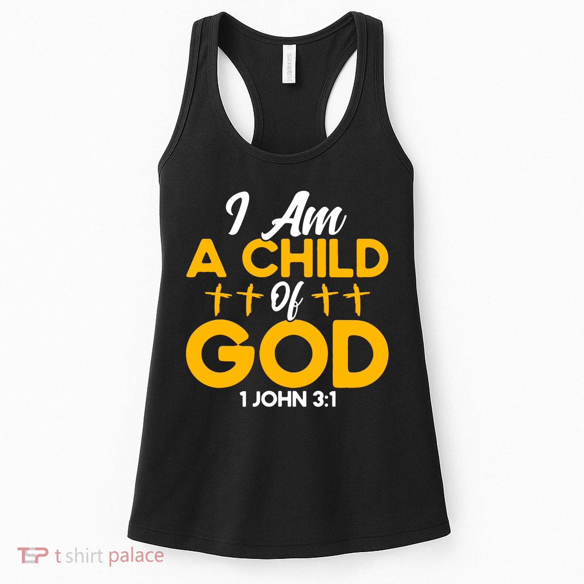 Christian Bible Verse John 31 Child Of God Cross Women's Tank Top