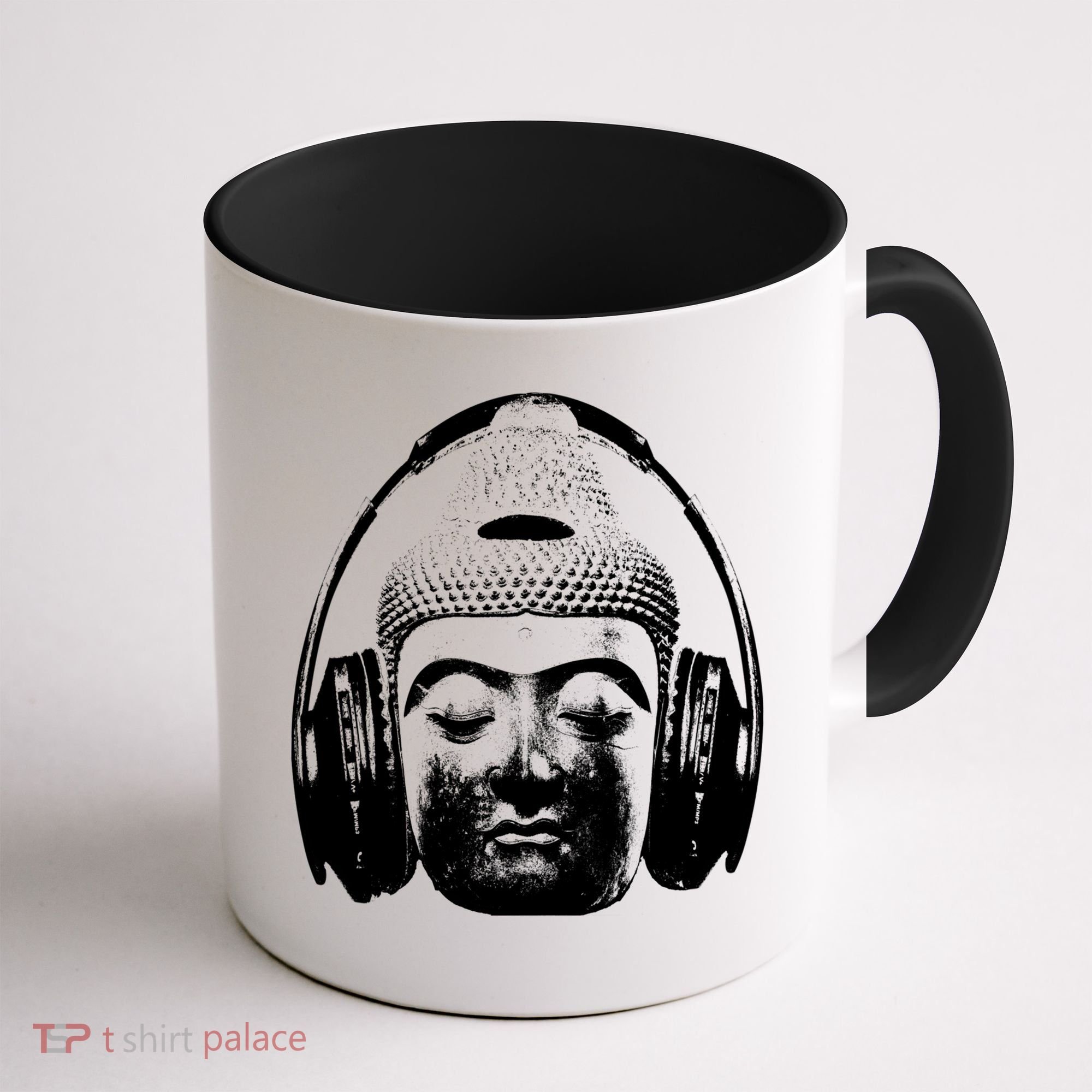 Chilling Buddha With Headphones Music Dj Great Gift Coffee Mug