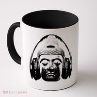 Chilling Buddha With Headphones Music Dj Great Gift Coffee Mug thumb 0