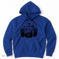 Chilling Buddha With Headphones Music Dj Great Gift Hoodie thumb 0