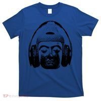 Chilling Buddha With Headphones Music Dj Great Gift T-Shirt thumb 0