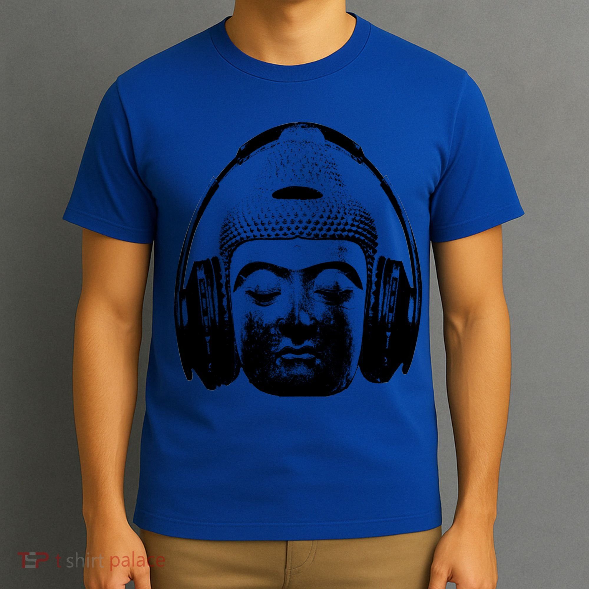 Chilling Buddha With Headphones Music Dj Great Gift T-Shirt