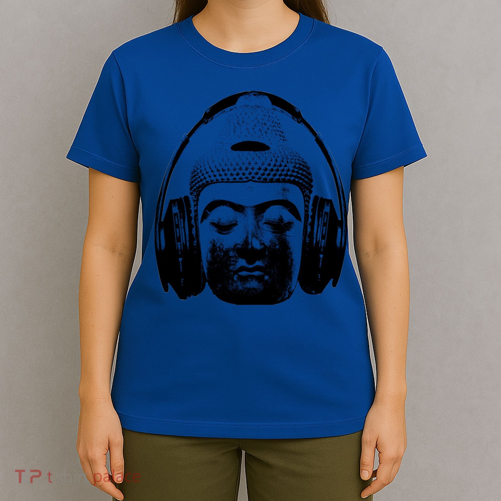 Chilling Buddha With Headphones Music Dj Great Gift T-Shirt