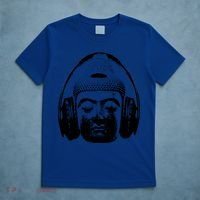 Chilling Buddha With Headphones Music Dj Great Gift T-Shirt thumb 5