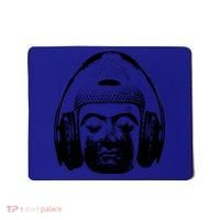 Chilling Buddha With Headphones Music Dj Great Gift Mousepad thumb 0