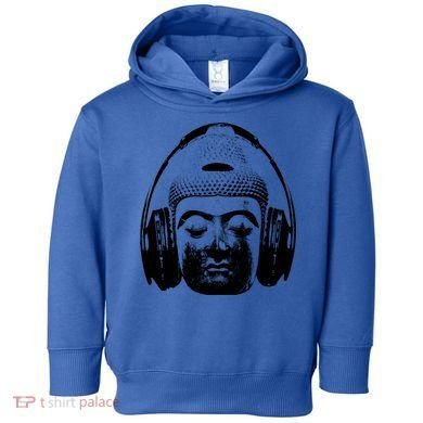 Chilling Buddha With Headphones Music Dj Great Gift Toddler Hoodie