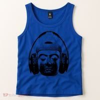 Chilling Buddha With Headphones Music Dj Great Gift Tank Top thumb 2