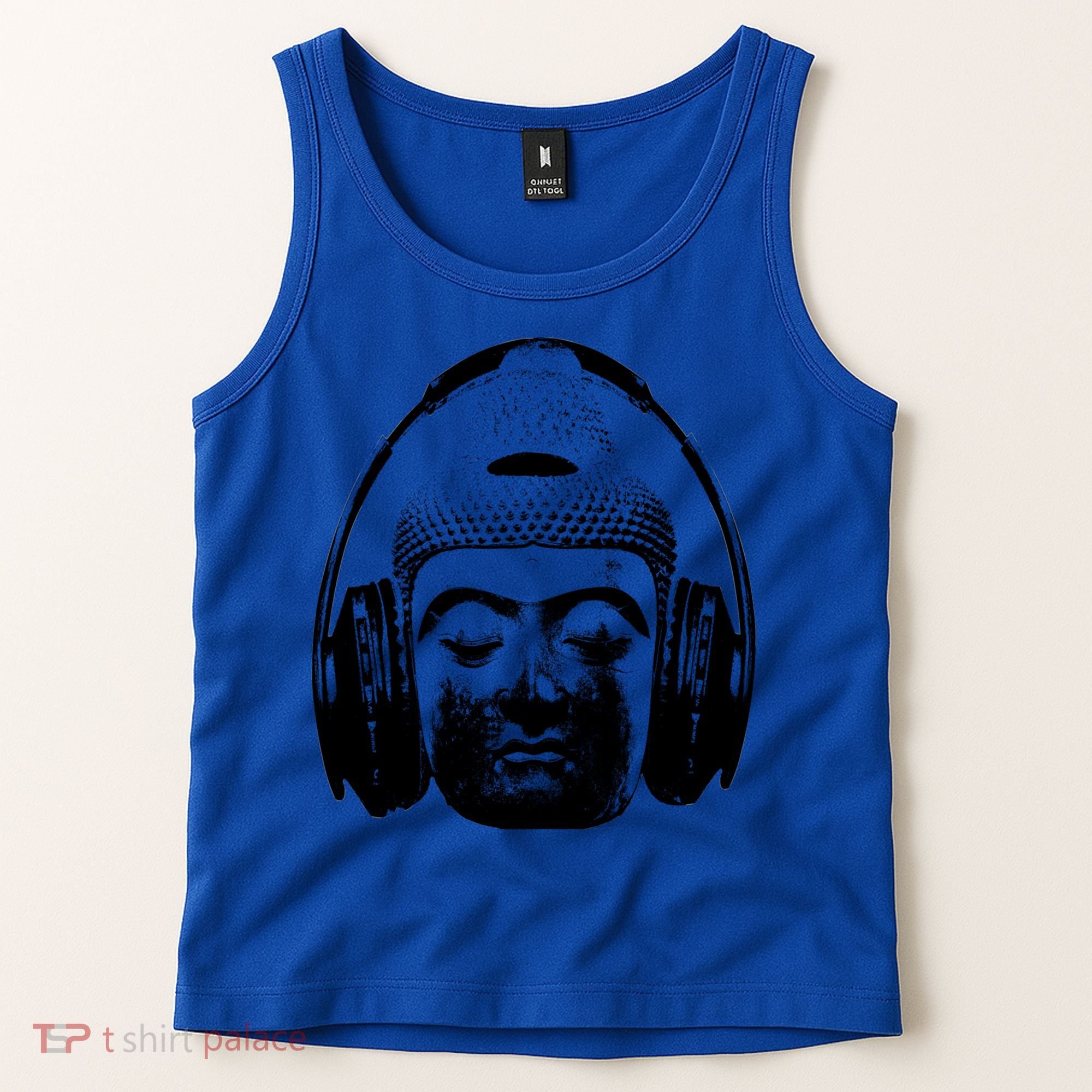 Chilling Buddha With Headphones Music Dj Great Gift Tank Top