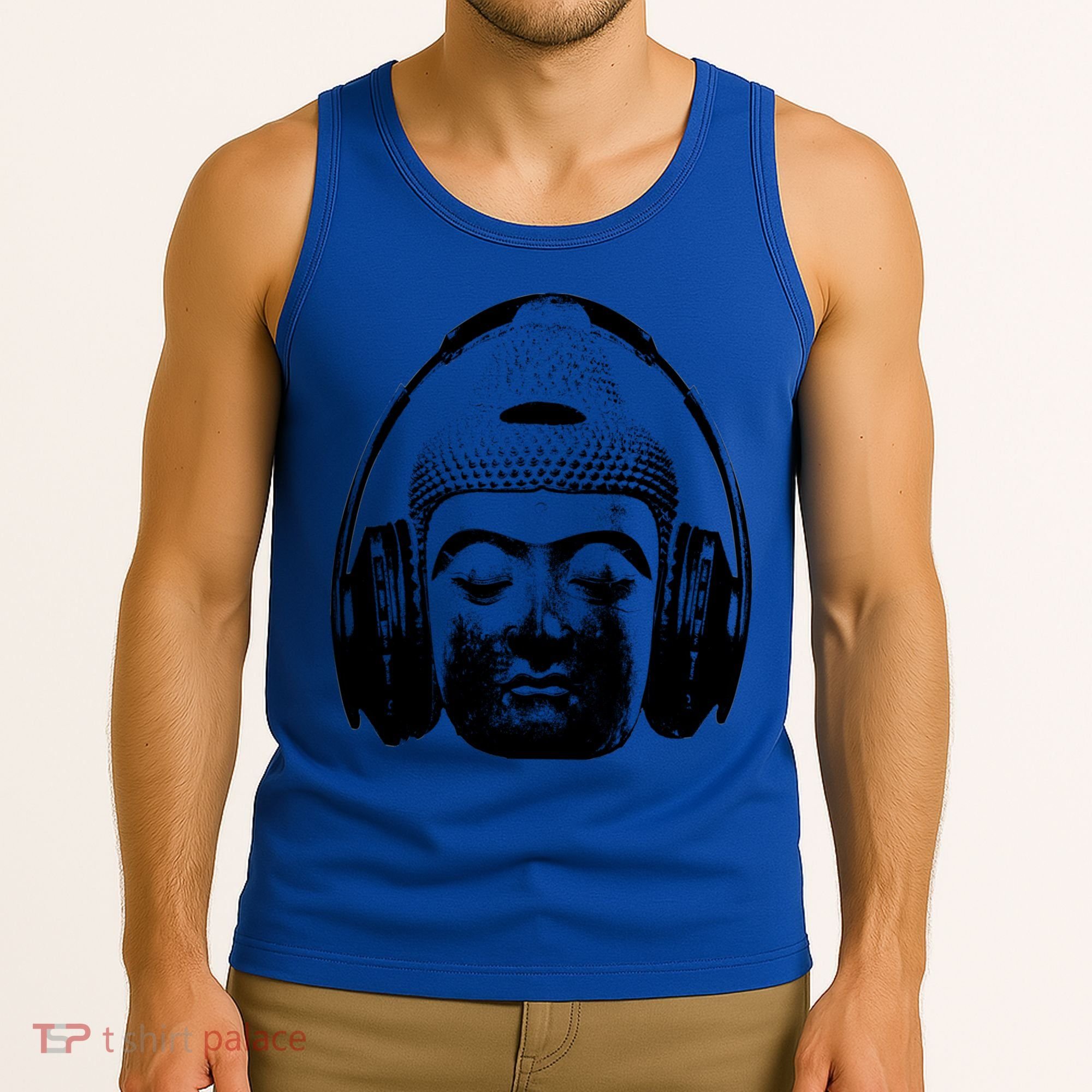 Chilling Buddha With Headphones Music Dj Great Gift Tank Top