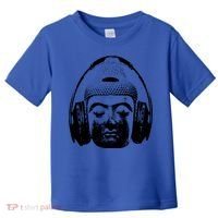 Chilling Buddha With Headphones Music Dj Great Gift Toddler T-Shirt thumb 0