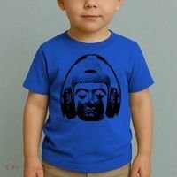 Chilling Buddha With Headphones Music Dj Great Gift Toddler T-Shirt thumb 2