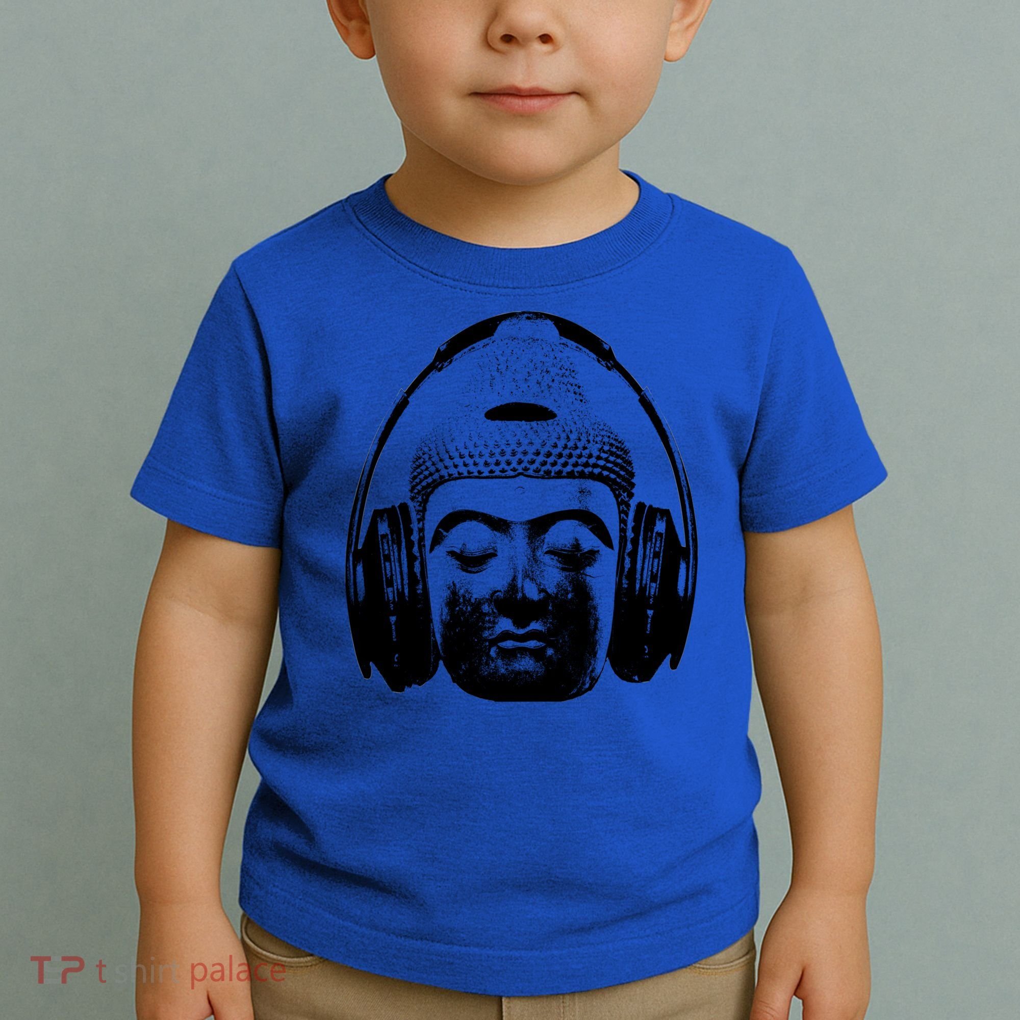 Chilling Buddha With Headphones Music Dj Great Gift Toddler T-Shirt
