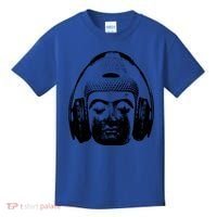 Chilling Buddha With Headphones Music Dj Great Gift Kids T-Shirt thumb 0